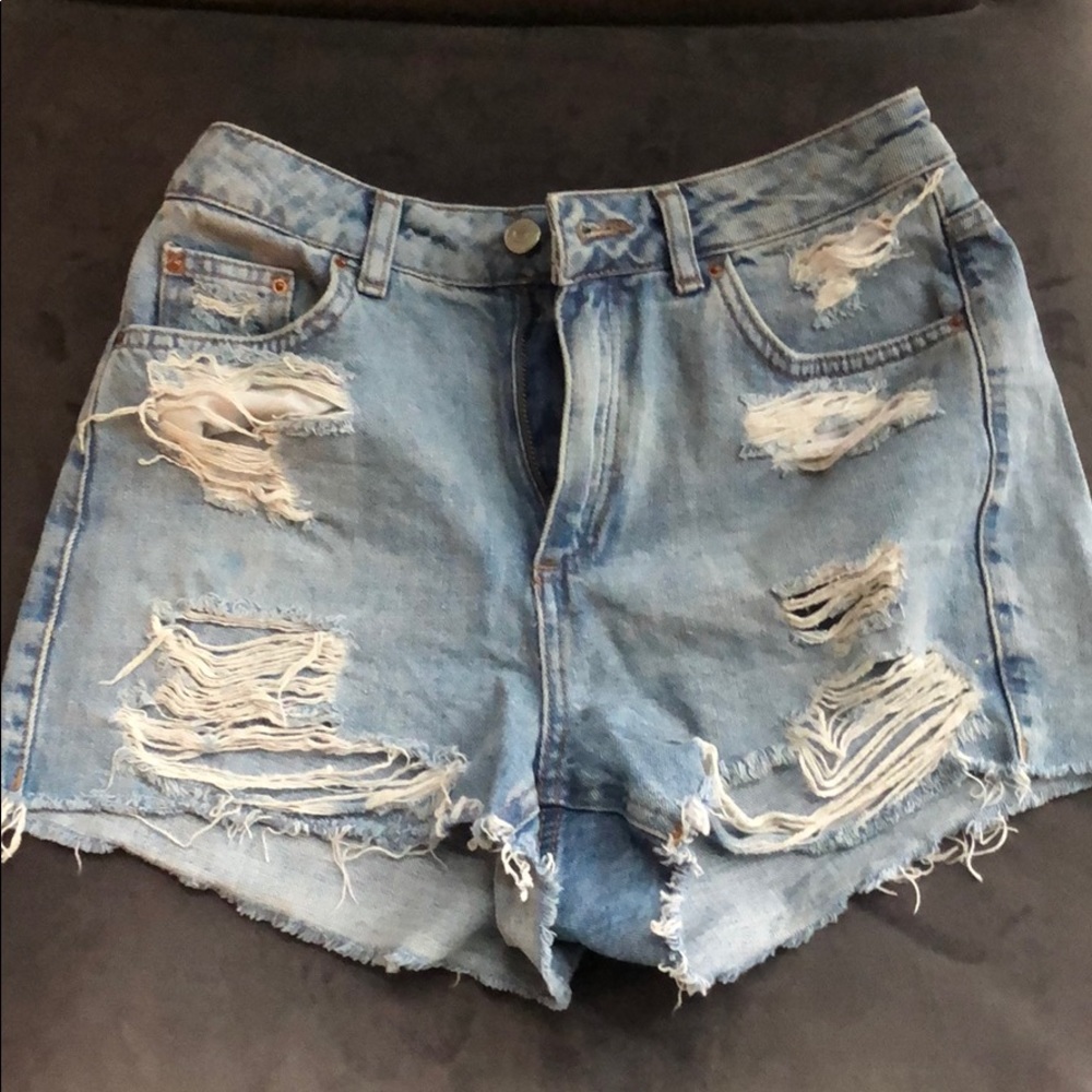 TopShop Moto Mom Distressed Jean Shorts